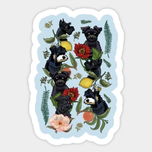 Botanical and Black Schnauzer Sticker